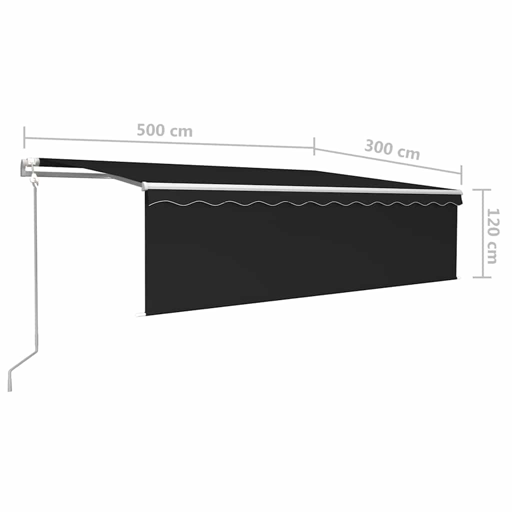Automatska tenda s roletom i senzorom LED 5 x 3 m antracit