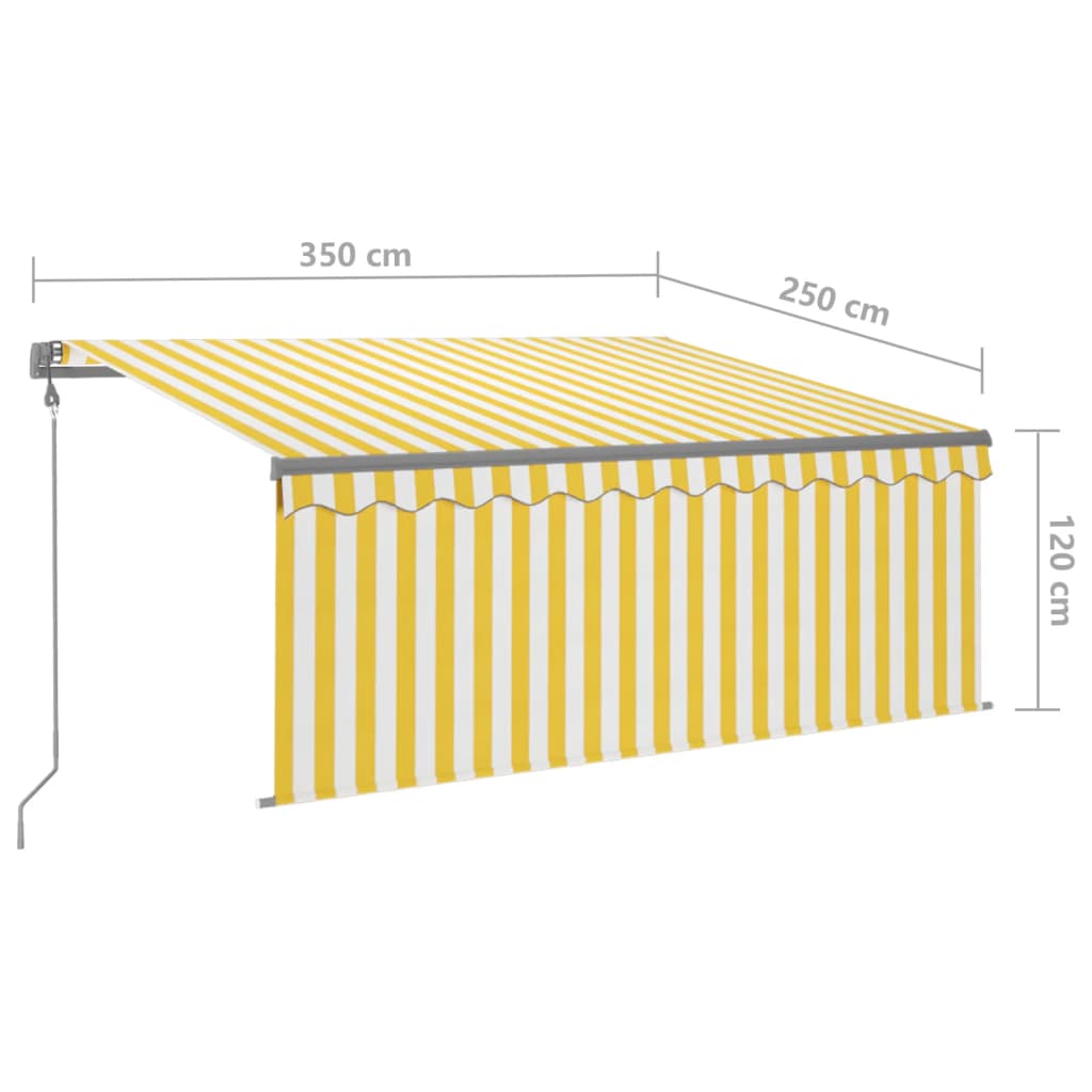 Automatska tenda s roletom i senzorom LED 3,5x2,5 m žuto-bijela
