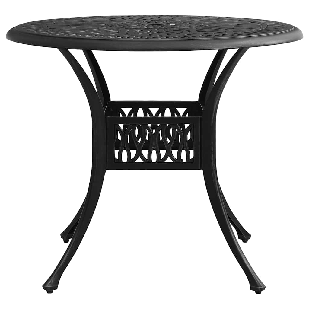 3-dijelni bistro set od lijevanog aluminija crni Crna