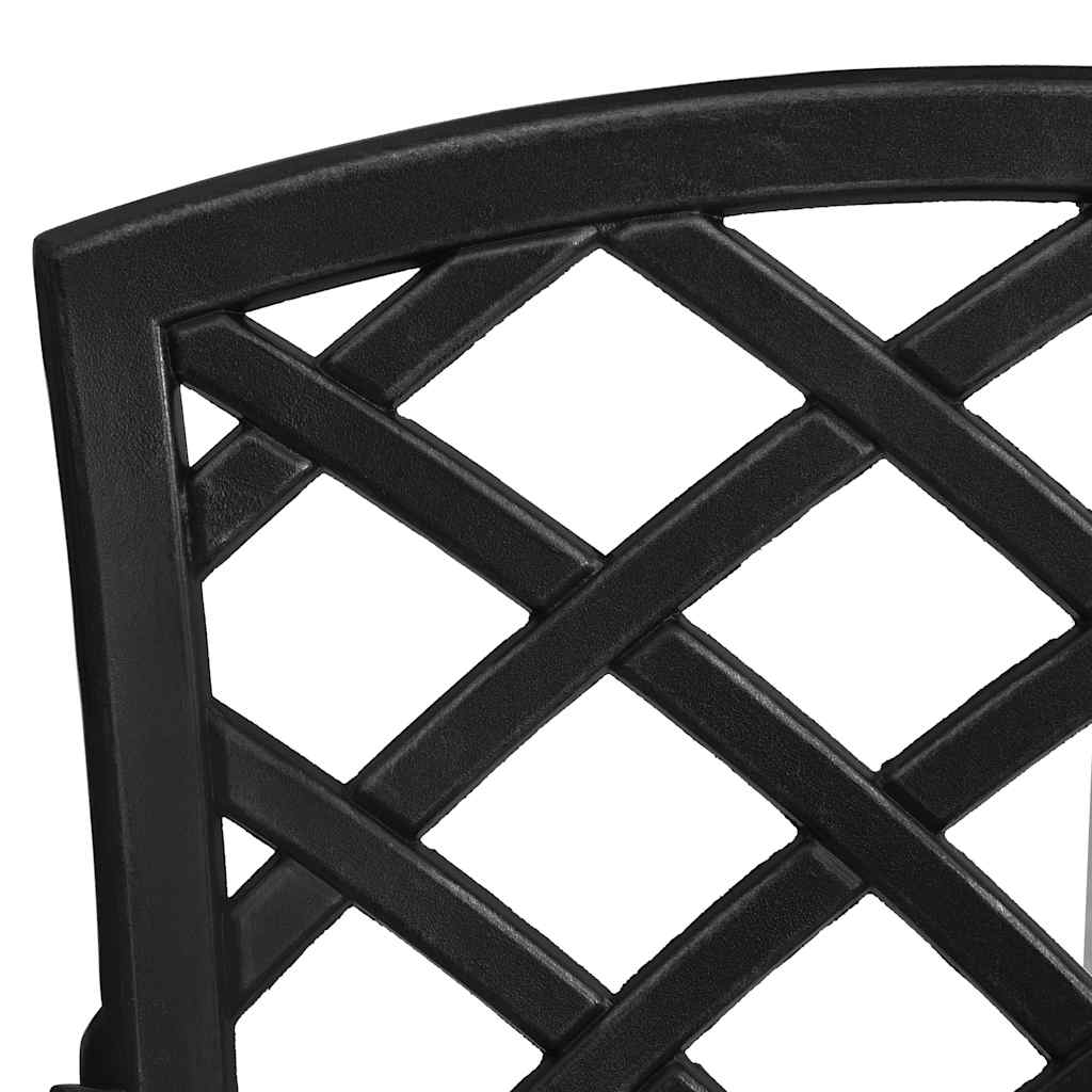 3-dijelni bistro set od lijevanog aluminija crni Crna