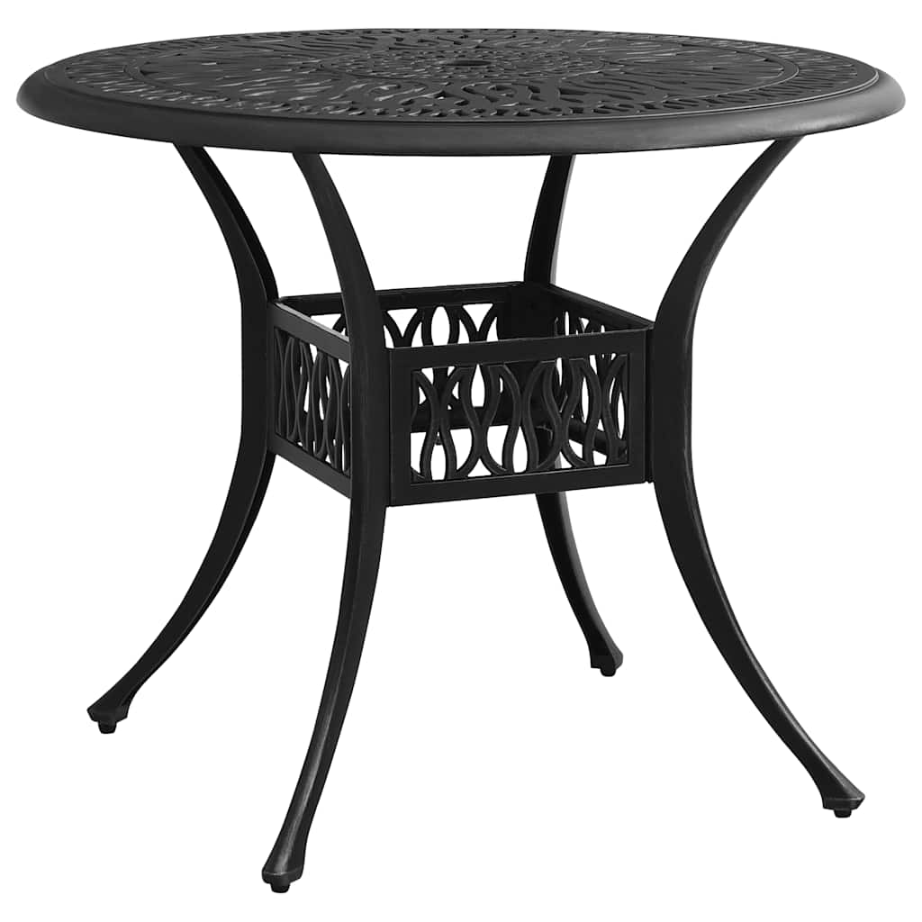 3-dijelni bistro set od lijevanog aluminija crni Crna