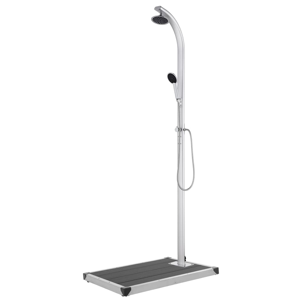 Vrtni tuš sa sivom bazom 220 cm aluminijski