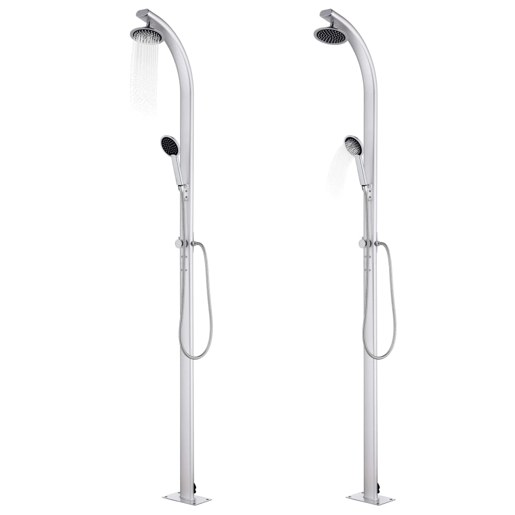 Vrtni tuš sa sivom bazom 220 cm aluminijski