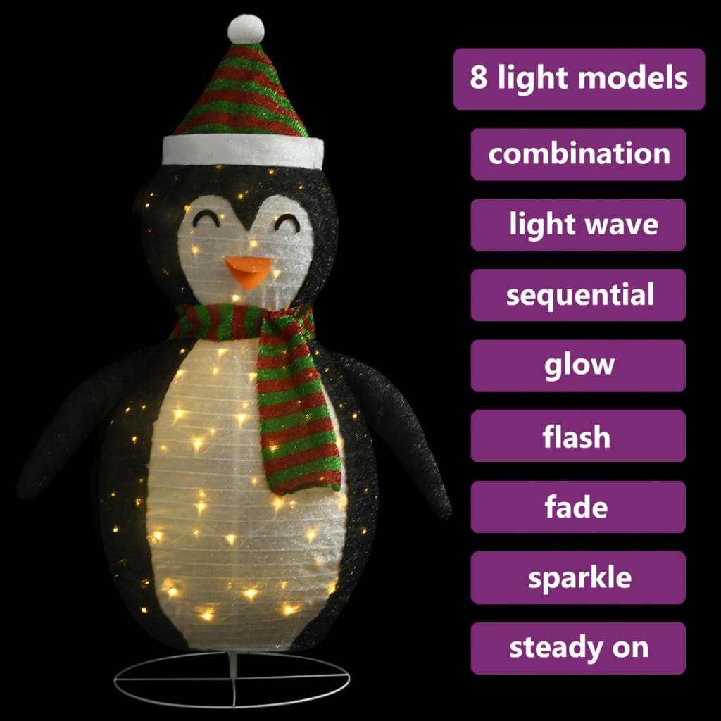 Ukrasna božićna figura pingvina LED od luksuzne tkanine 120 cm