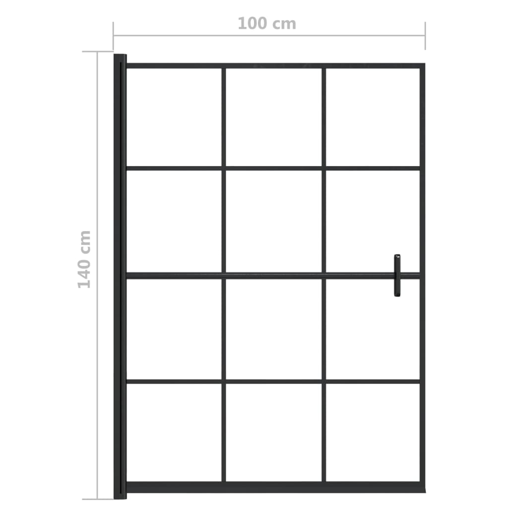 Pregrada za tuš ESG 100 x 140 cm crna