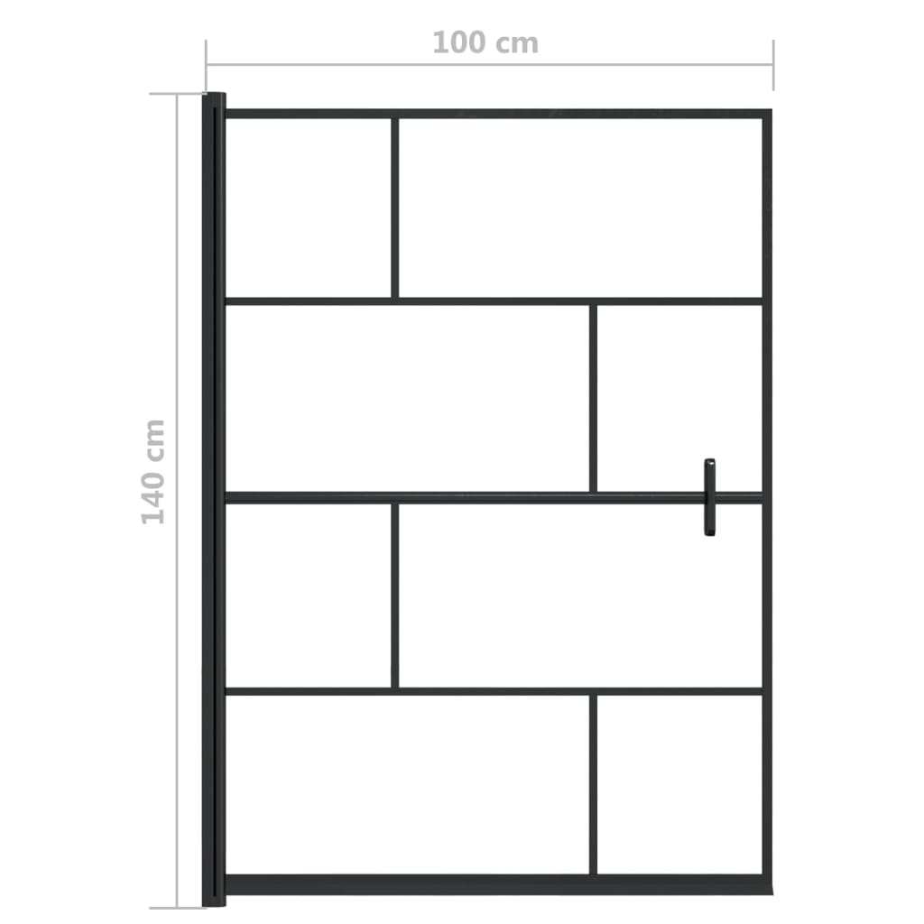 Pregrada za tuš ESG 100 x 140 cm crna