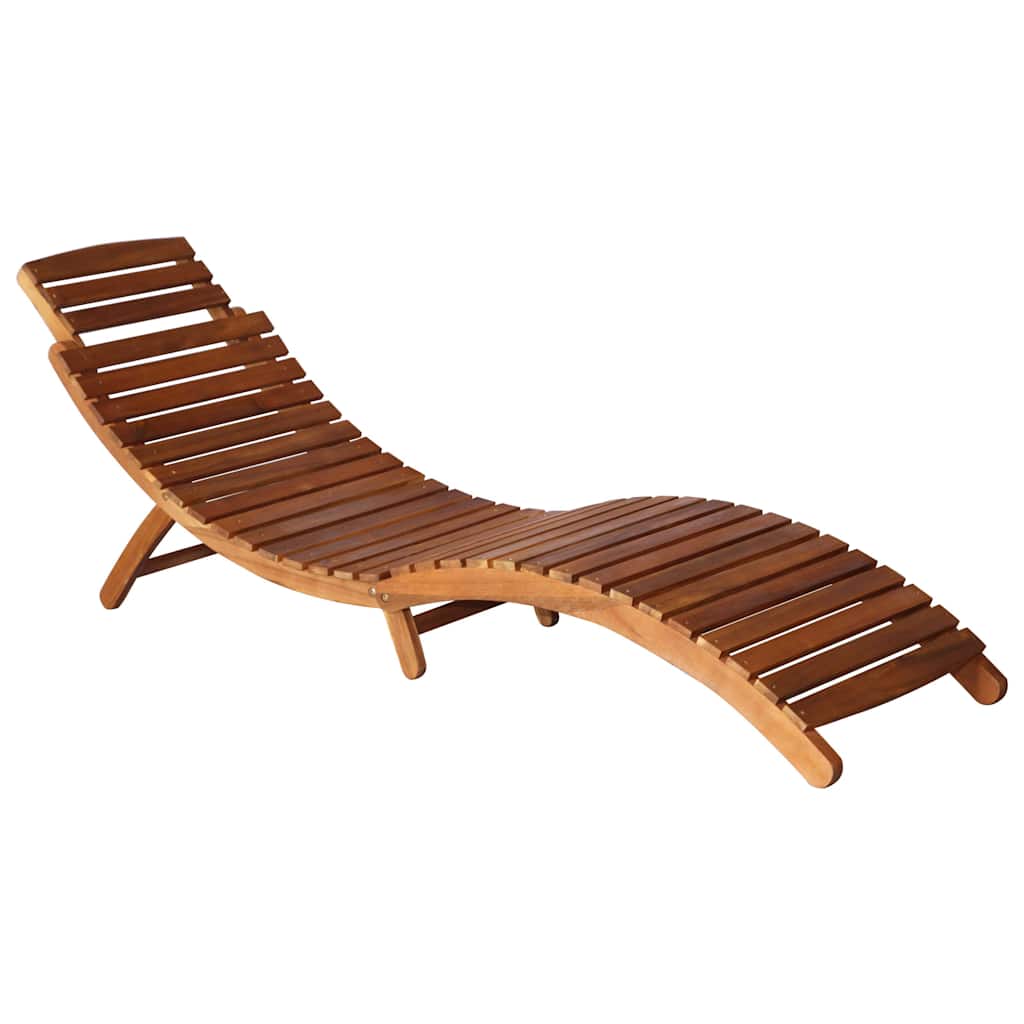 Ležaljke za sunčanje sa stolićem i jastucima 2 kom drvo bagrema Krema