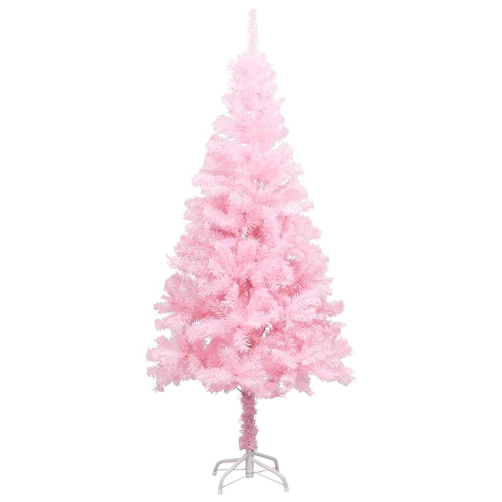 Umjetno osvijetljeno božićno drvce s kuglicama rozo 120 cm PVC