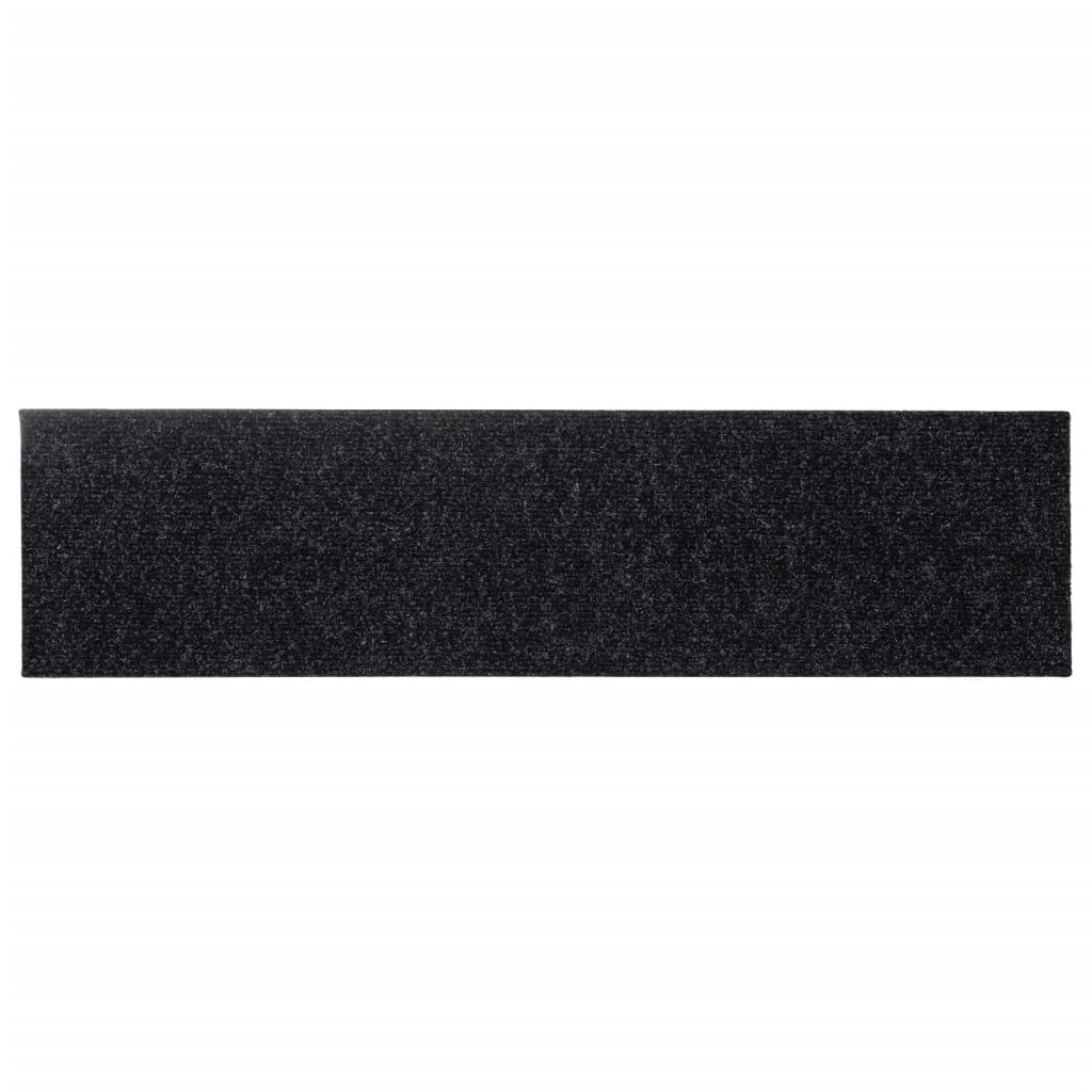Prostirke za stepenice samoljepljive 15 kom 76x20 cm crne pravokutne