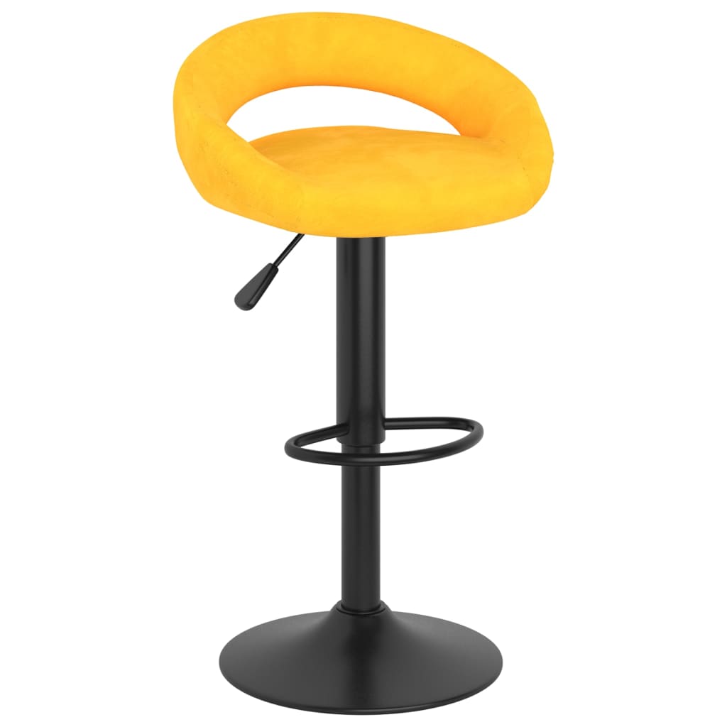 Barske stolice 2 kom. žute baršunaste boje senfa