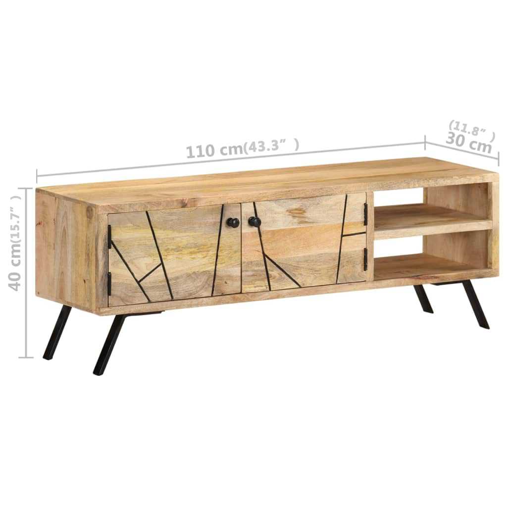 TV ormarić 110 x 30 x 40 cm od masivnog drva manga Bež