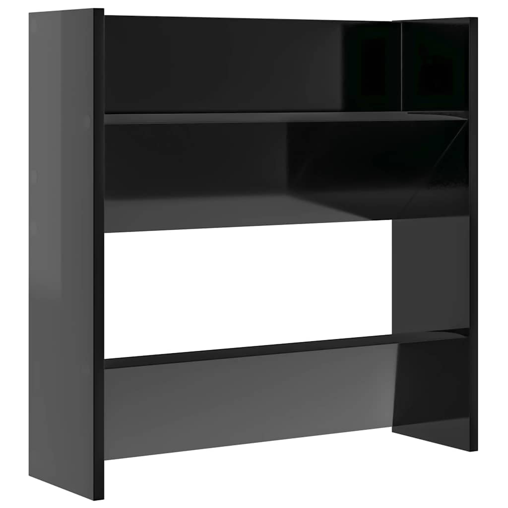 Zidni ormarići za cipele 2 kom sjajni crni 60x18x60 cm drveni