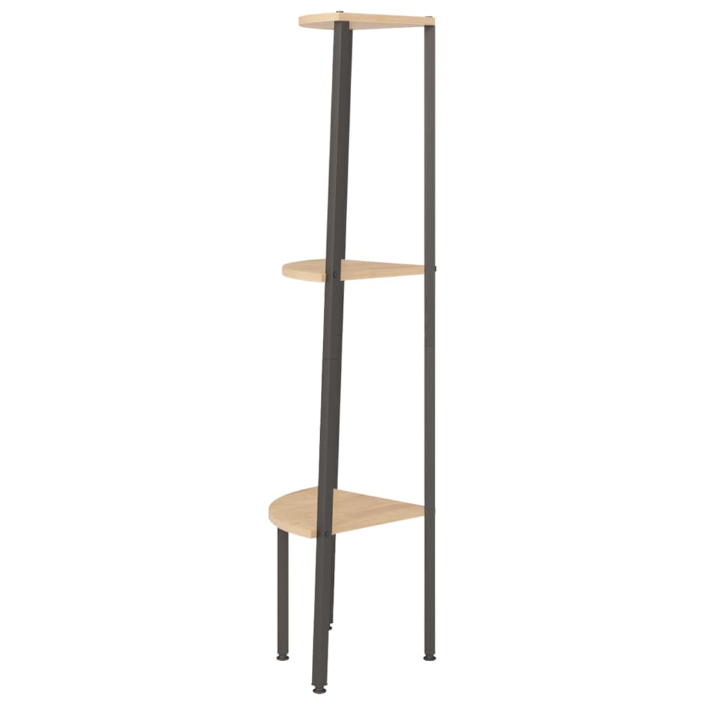 Kutne police s 3 razine svjetlosmeđe-crne 45,5 x 31,5 x 120 cm