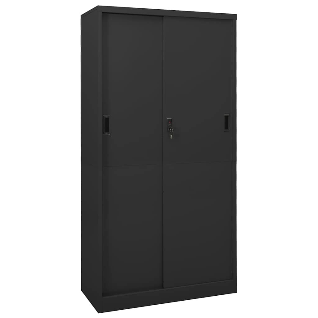 Uredski ormarić s kliznim vratima antracit 90x40x180 cm čelični Antracitno siva