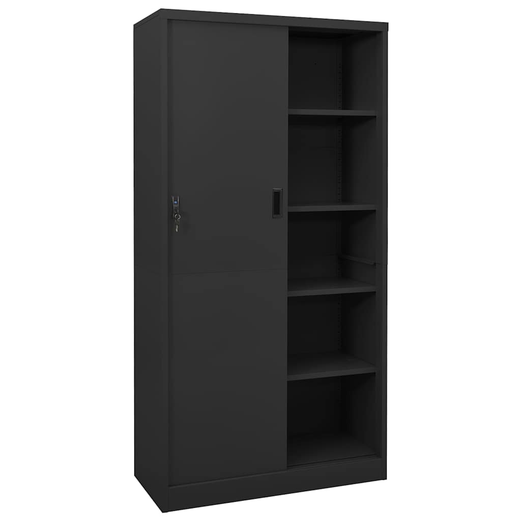 Uredski ormarić s kliznim vratima antracit 90x40x180 cm čelični Antracitno siva