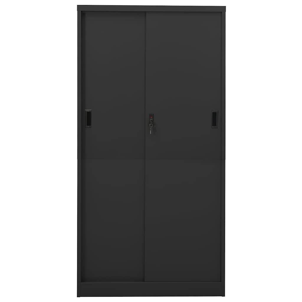 Uredski ormarić s kliznim vratima antracit 90x40x180 cm čelični Antracitno siva