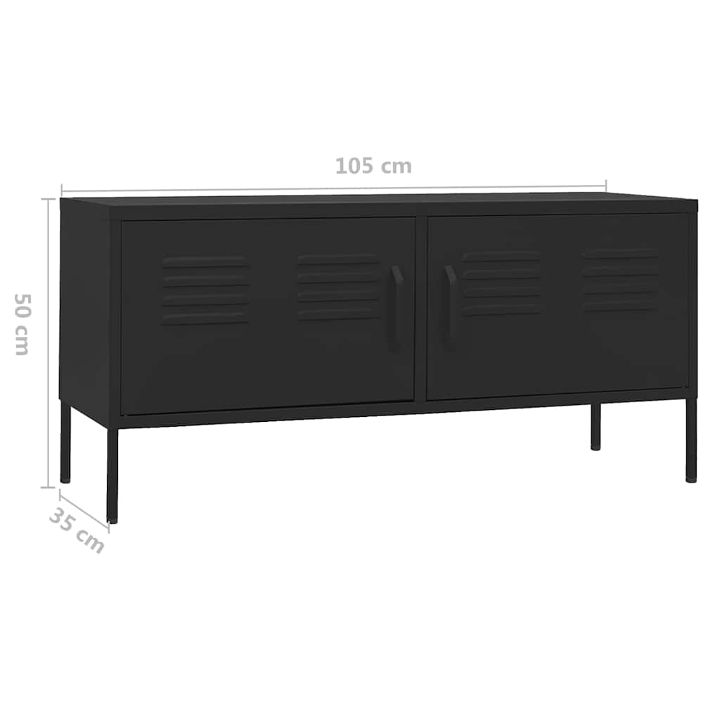 TV ormarić crni 105 x 35 x 50 cm čelični Crna