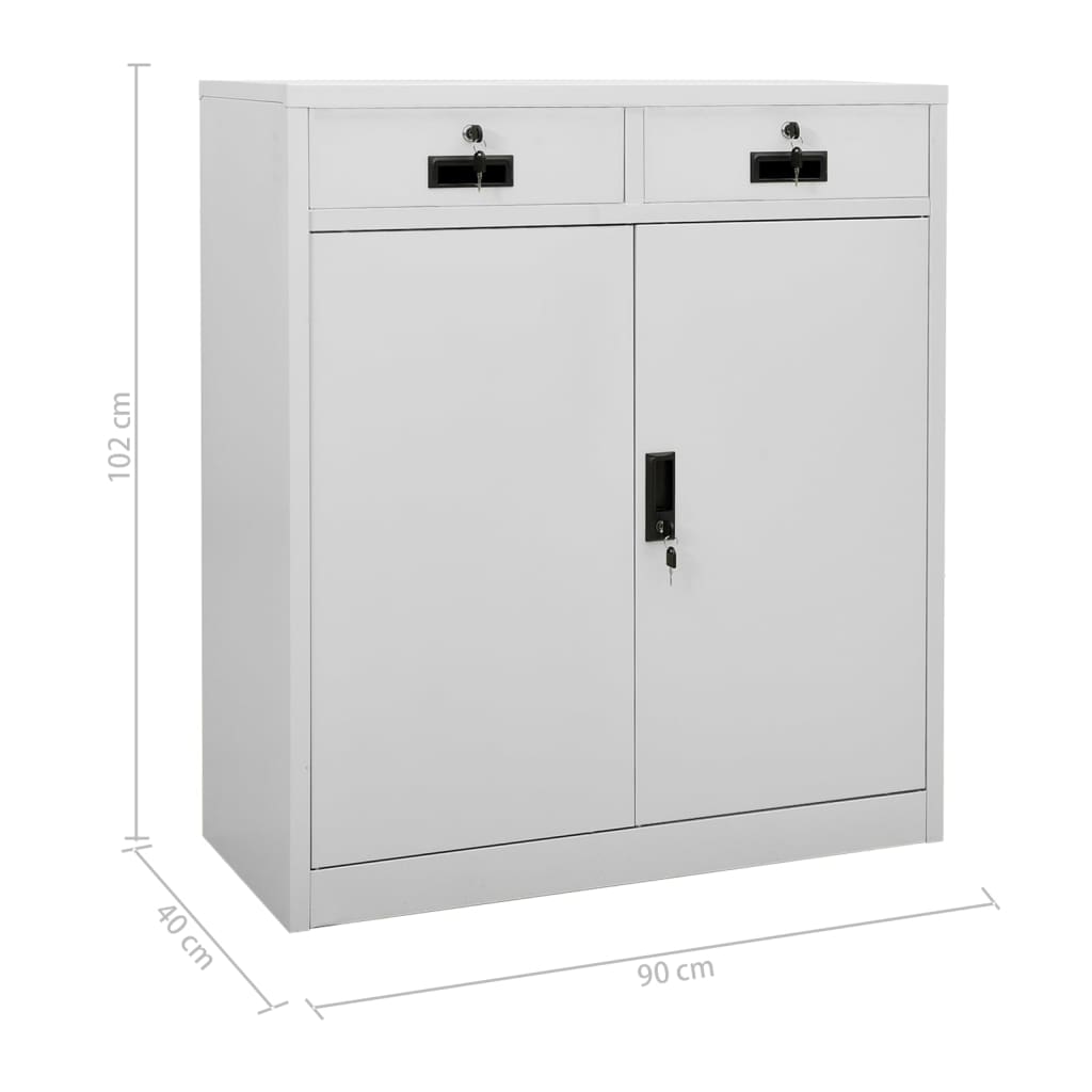 Uredski ormarić svjetlosivi 90 x 40 x 102 cm čelični