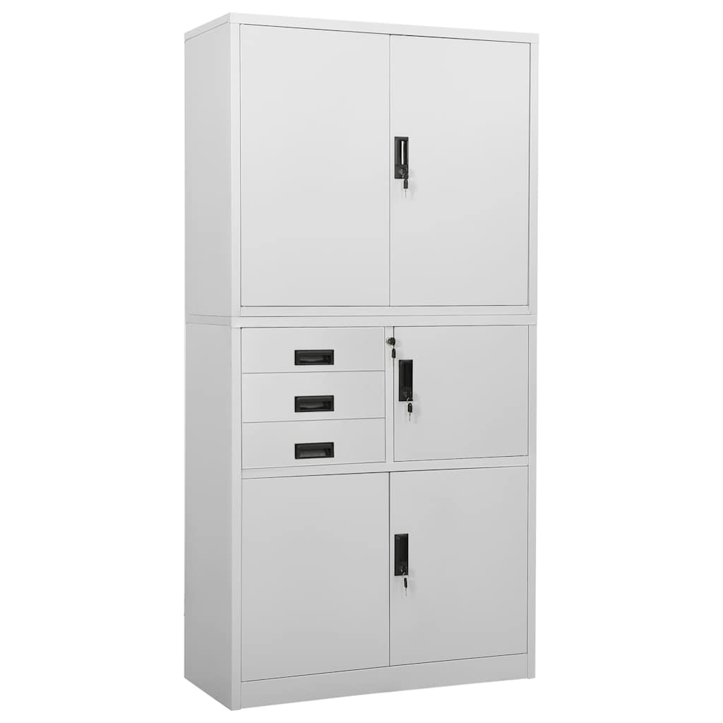 Uredski ormarić svjetlosivi 90 x 40 x 180 cm čelični Siva