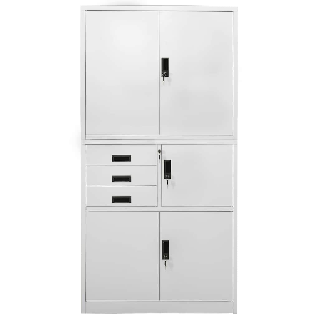 Uredski ormarić svjetlosivi 90 x 40 x 180 cm čelični Siva