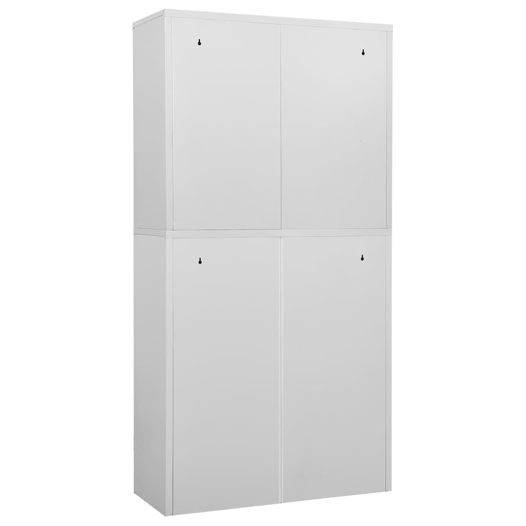 Uredski ormarić svjetlosivi 90 x 40 x 180 cm čelični Siva