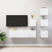 6-dijelni set TV ormarića bijeli od konstruiranog drva Bijela