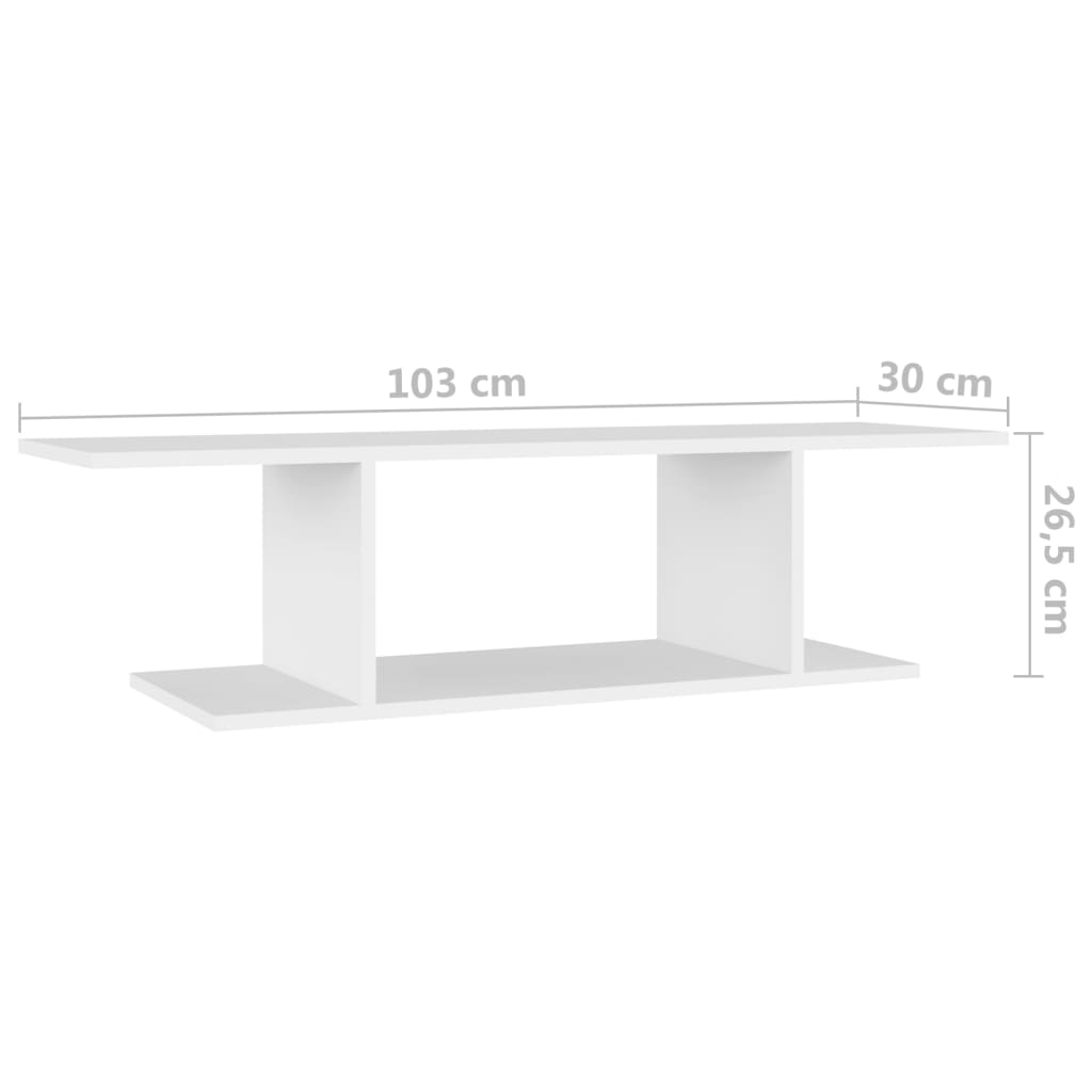 Zidni TV ormarić bijeli 103 x 30 x 26,5 cm