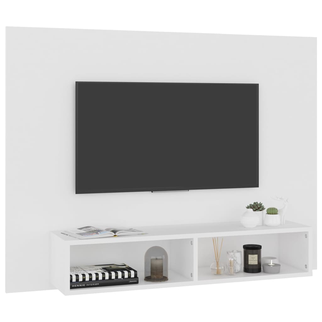 Zidni TV ormarić bijeli 120 x 23,5 x 90 cm konstruirano drvo
