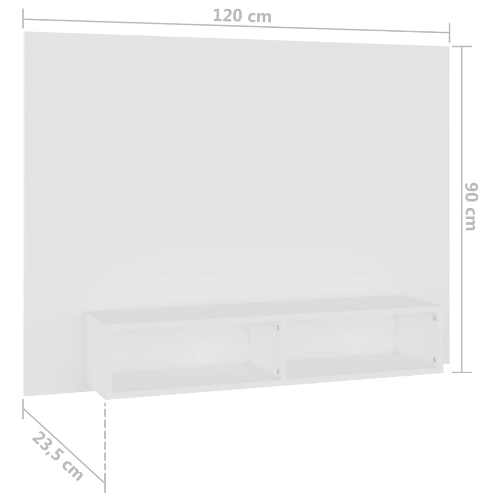 Zidni TV ormarić bijeli 120 x 23,5 x 90 cm konstruirano drvo
