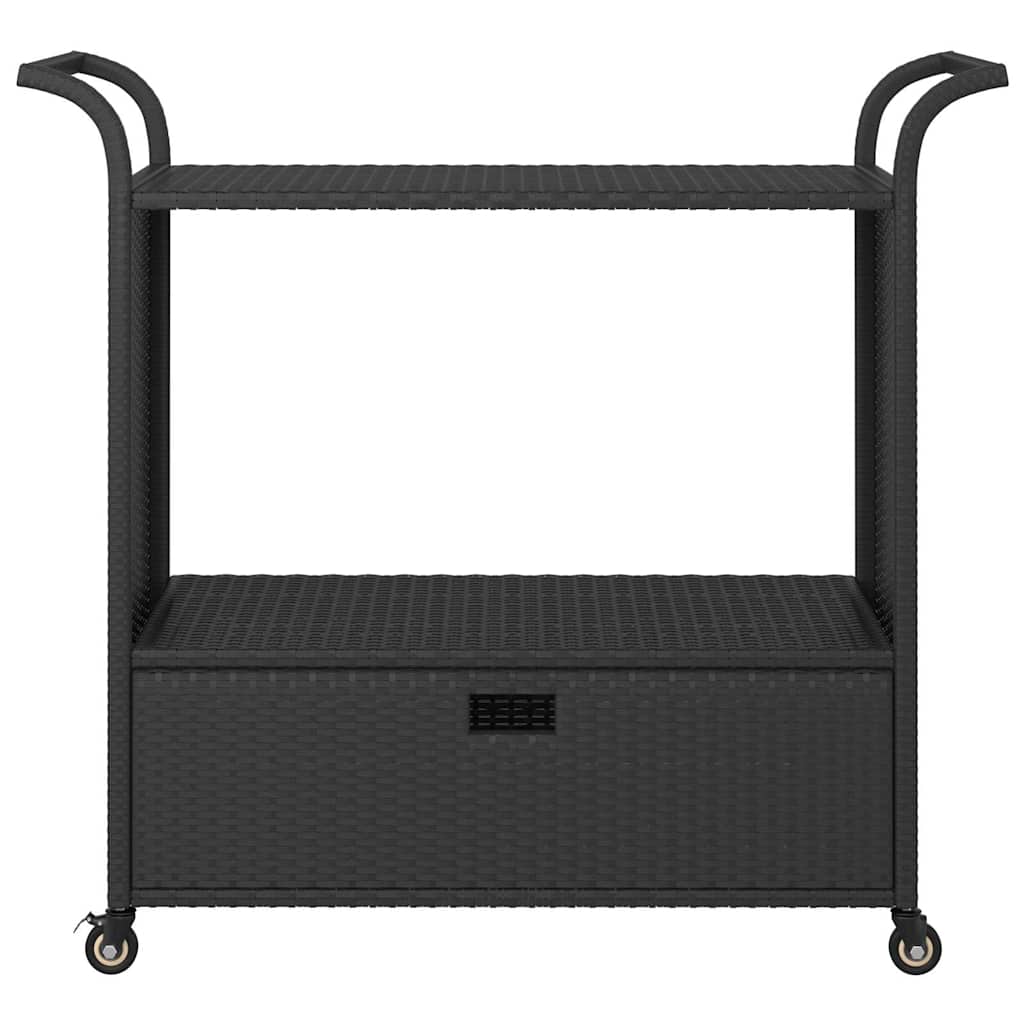 Barska kolica s ladicom crna 100 x 45 x 97 cm od poliratana
