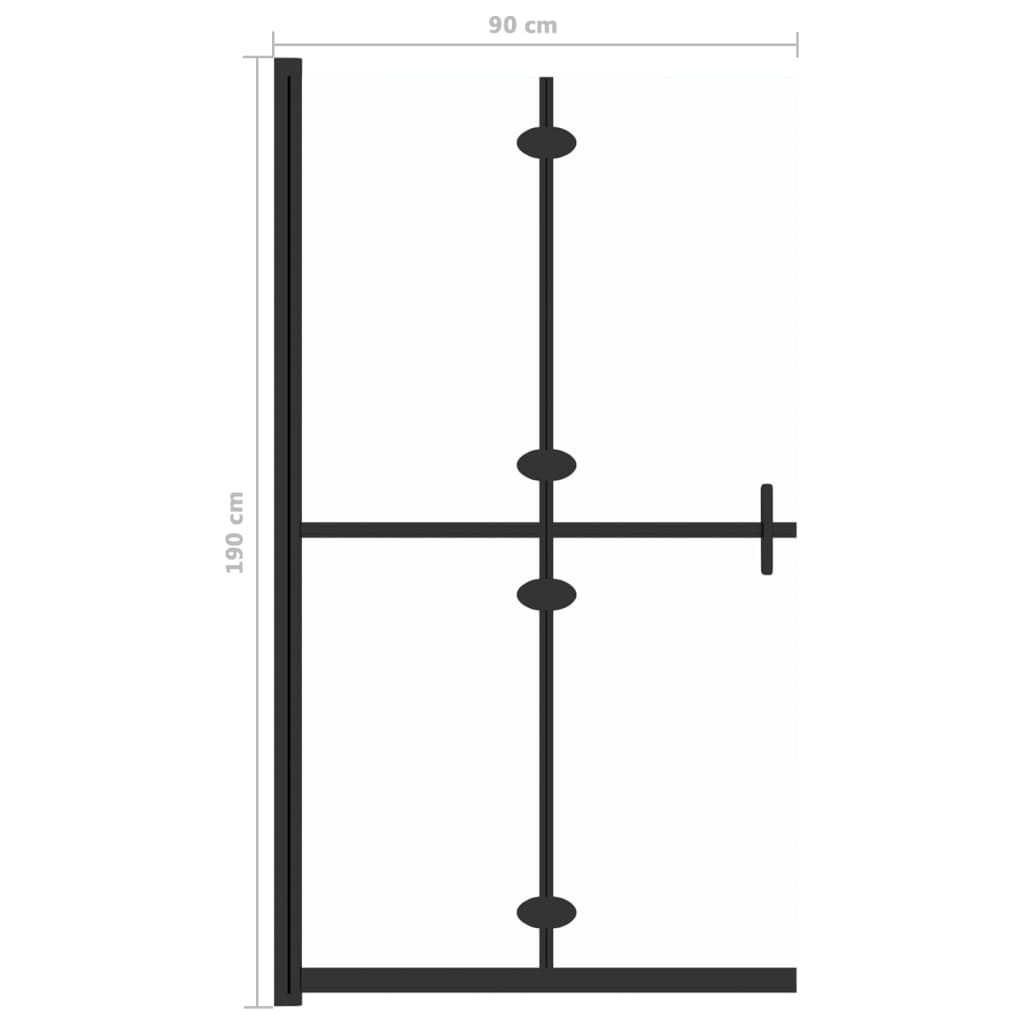 Sklopiva pregrada za tuširanje prozirna ESG staklo 90 x 190 cm