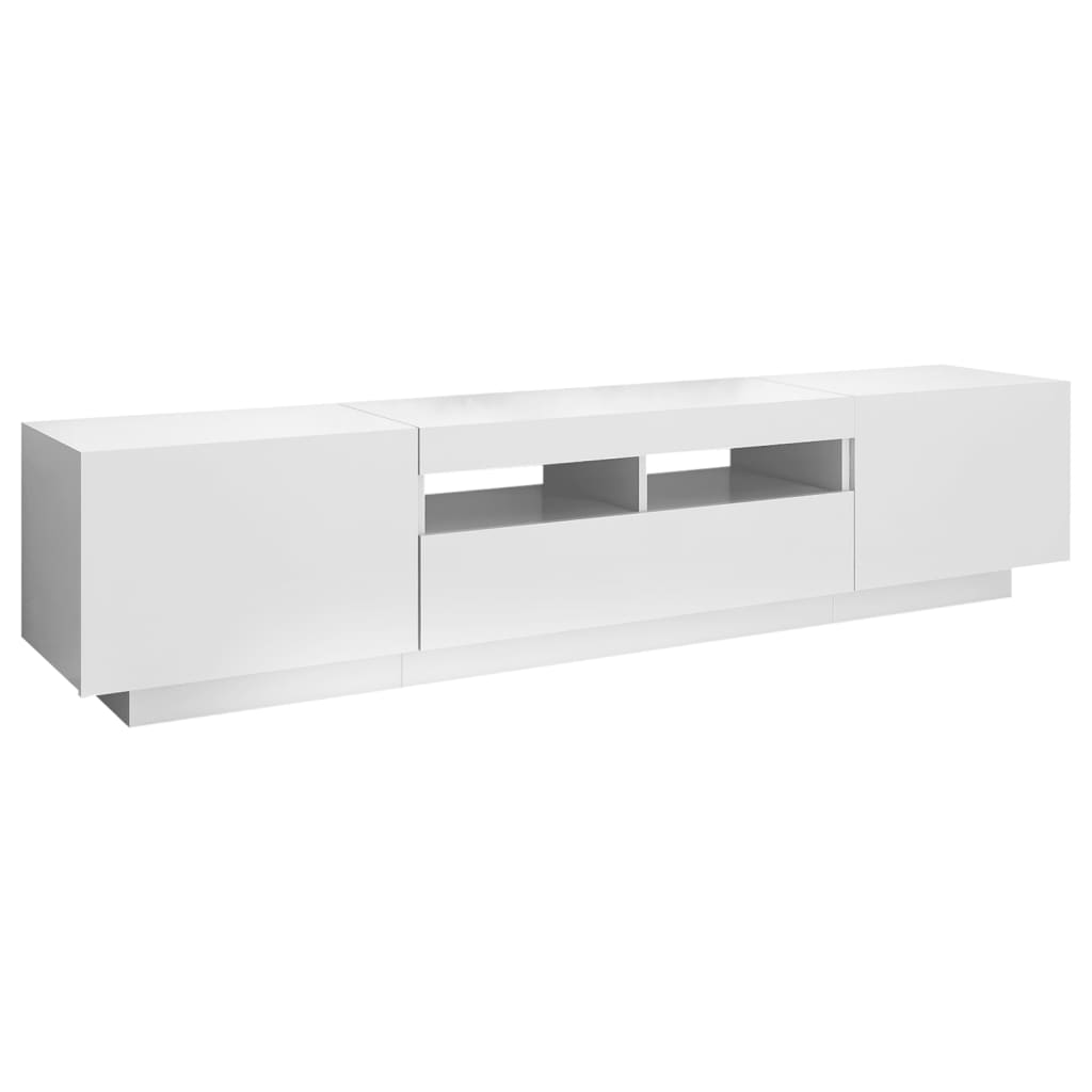 TV ormarić s LED svjetlima bijeli 180 x 35 x 40 cm