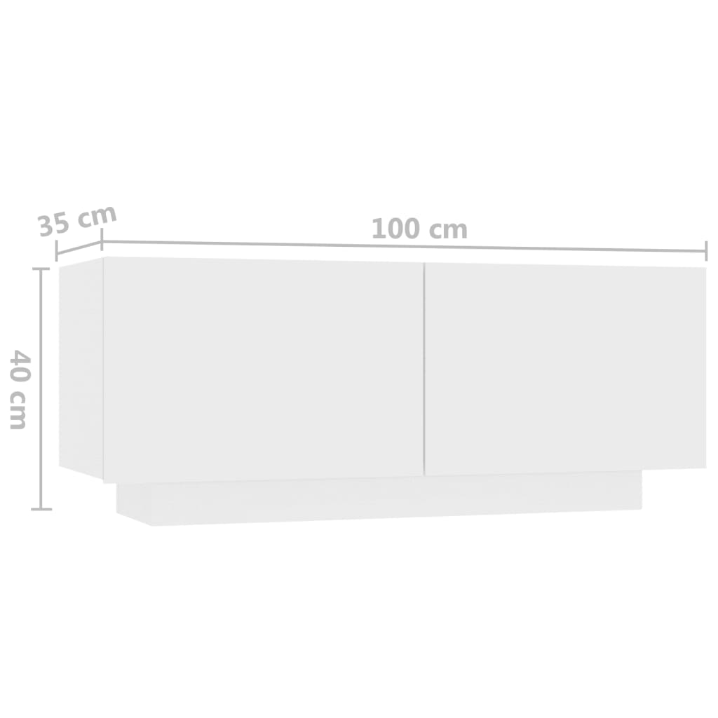 TV ormarić s LED svjetlima bijeli 180 x 35 x 40 cm