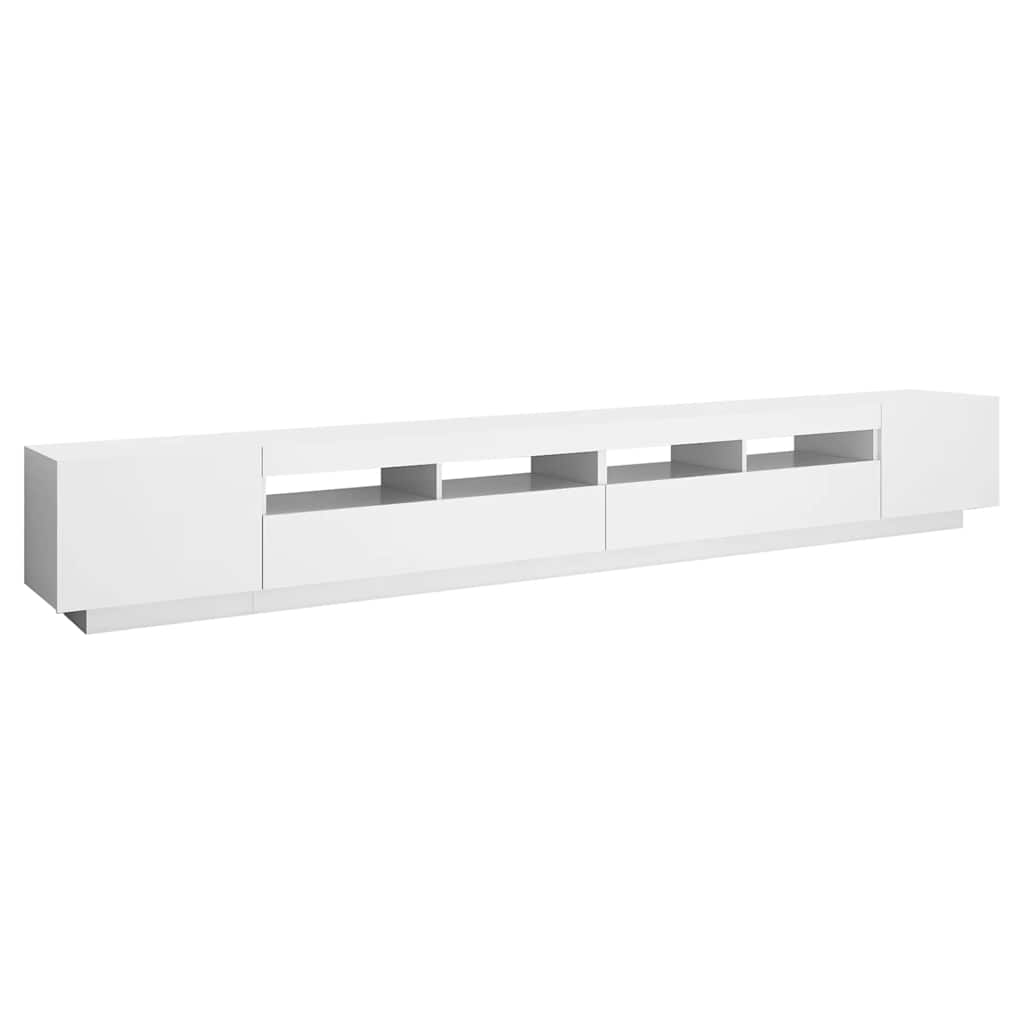 TV ormarić s LED svjetlima bijeli 300 x 35 x 40 cm