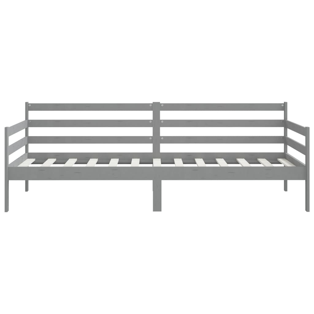 Dnevni ležaj od masivne borovine sivi 90 x 200 cm