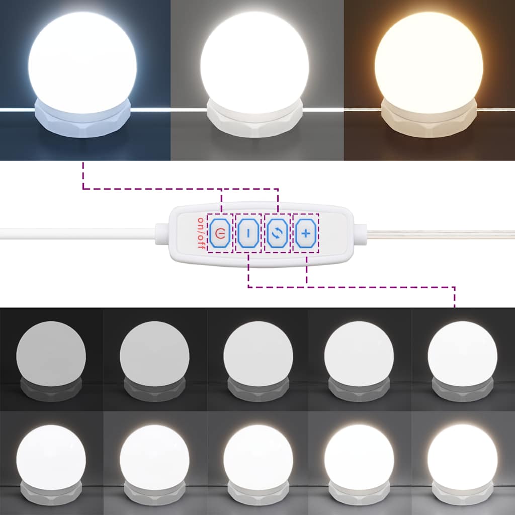 Toaletni stolić s LED rasvjetom, hrast sonoma, 74,5 x 40 x 141 cm, inženjerski drvo