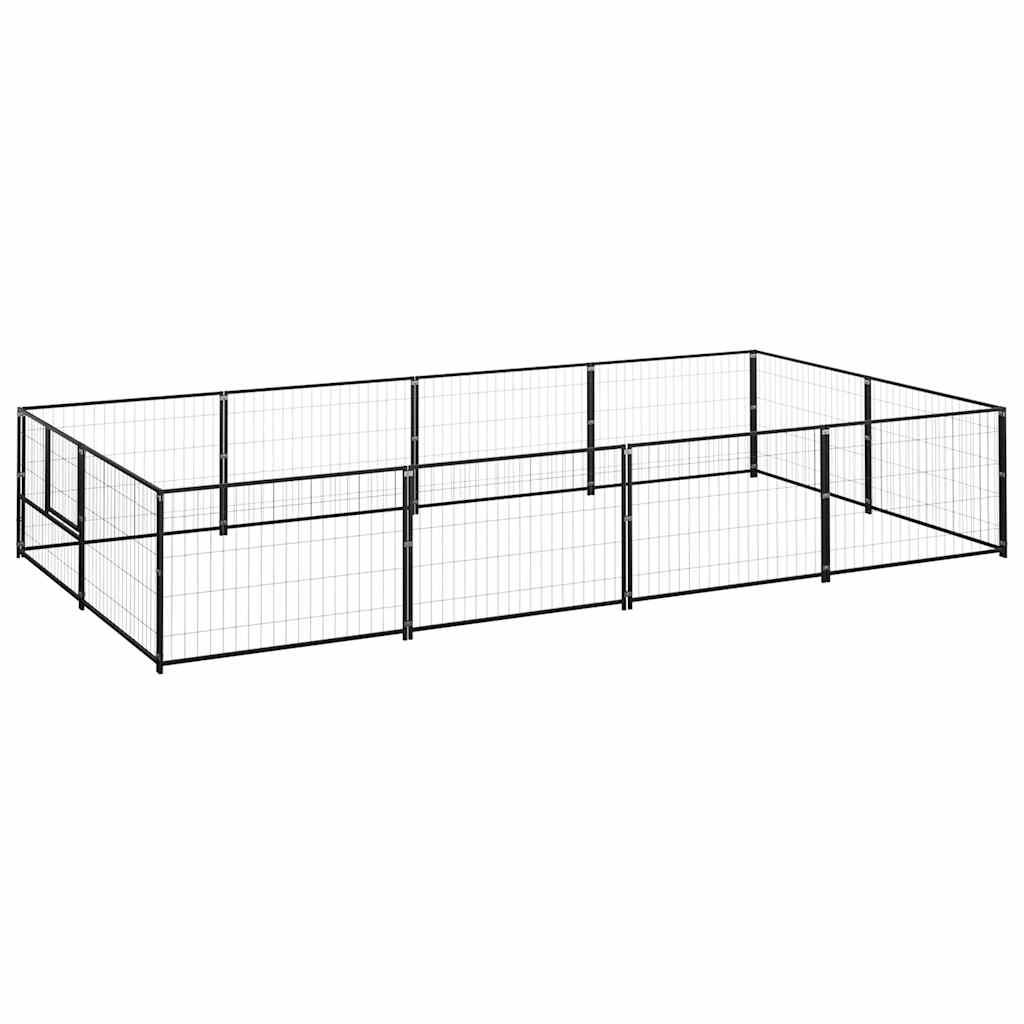 Kavez za pse crni 8 m² čelični