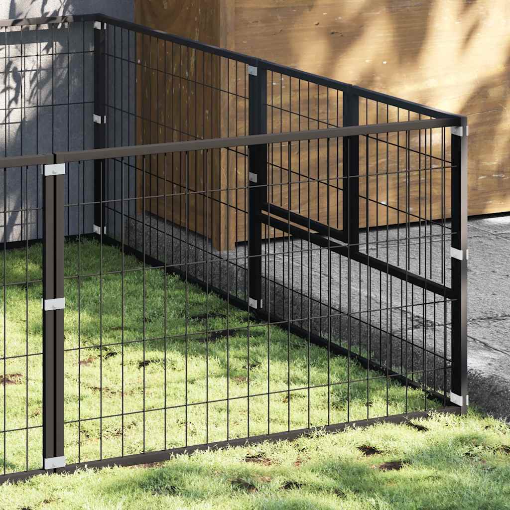 Kavez za pse crni 8 m² čelični