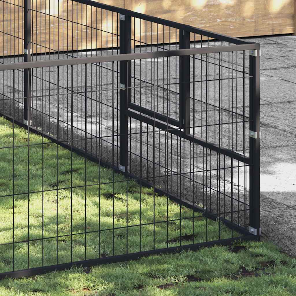Kavez za pse crni 20 m² čelični