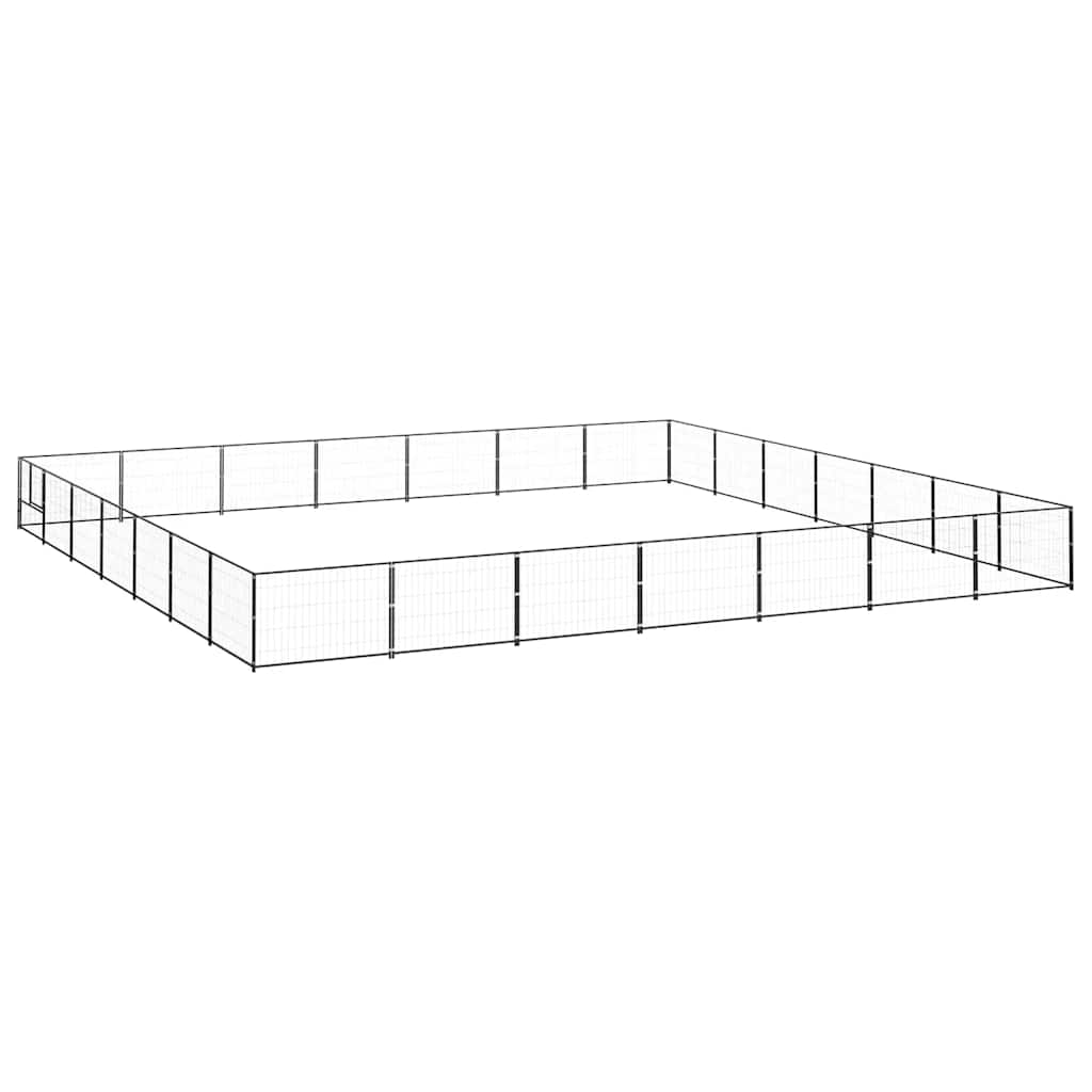Kavez za pse crni 49 m² čelični