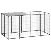 Kavez za pse crni 2,42 m² čelični