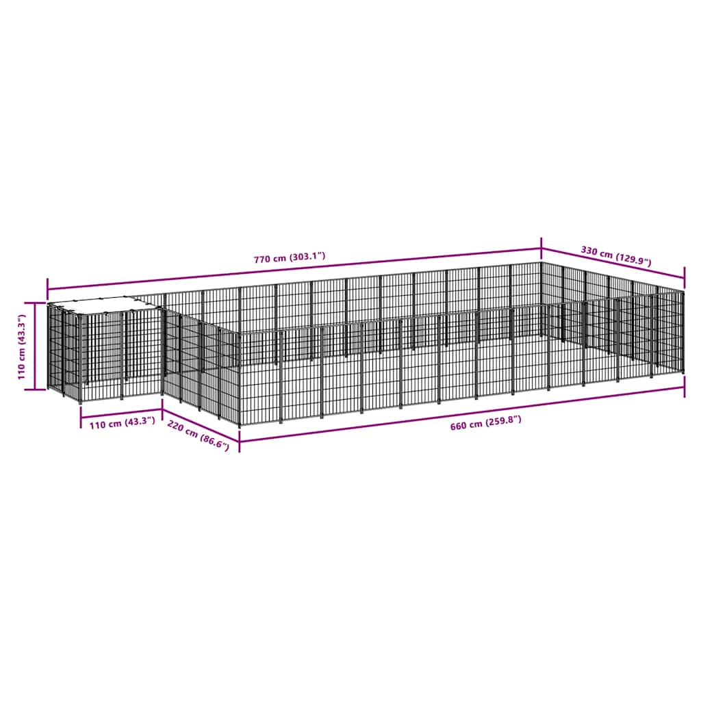 Kavez za pse srebrni 22,99 m² čelični