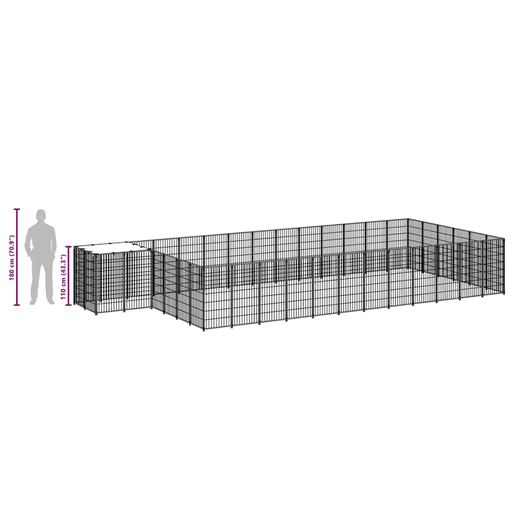 Kavez za pse srebrni 22,99 m² čelični