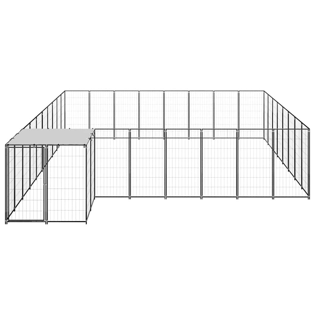 Kavez za pse crni 20,57 m² čelični