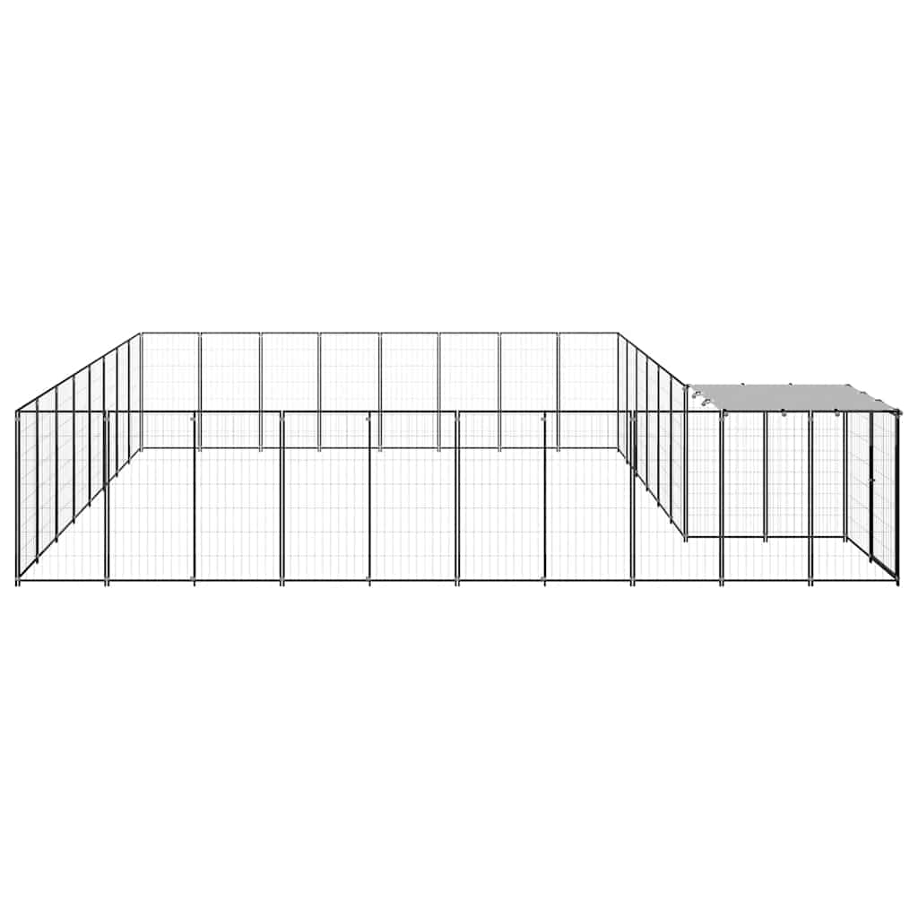 Kavez za pse crni 20,57 m² čelični