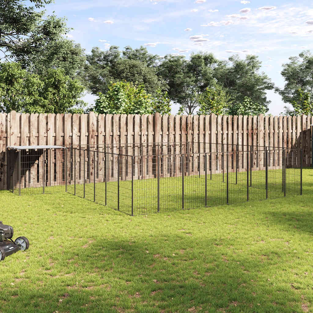 Kavez za pse crni 20,57 m² čelični