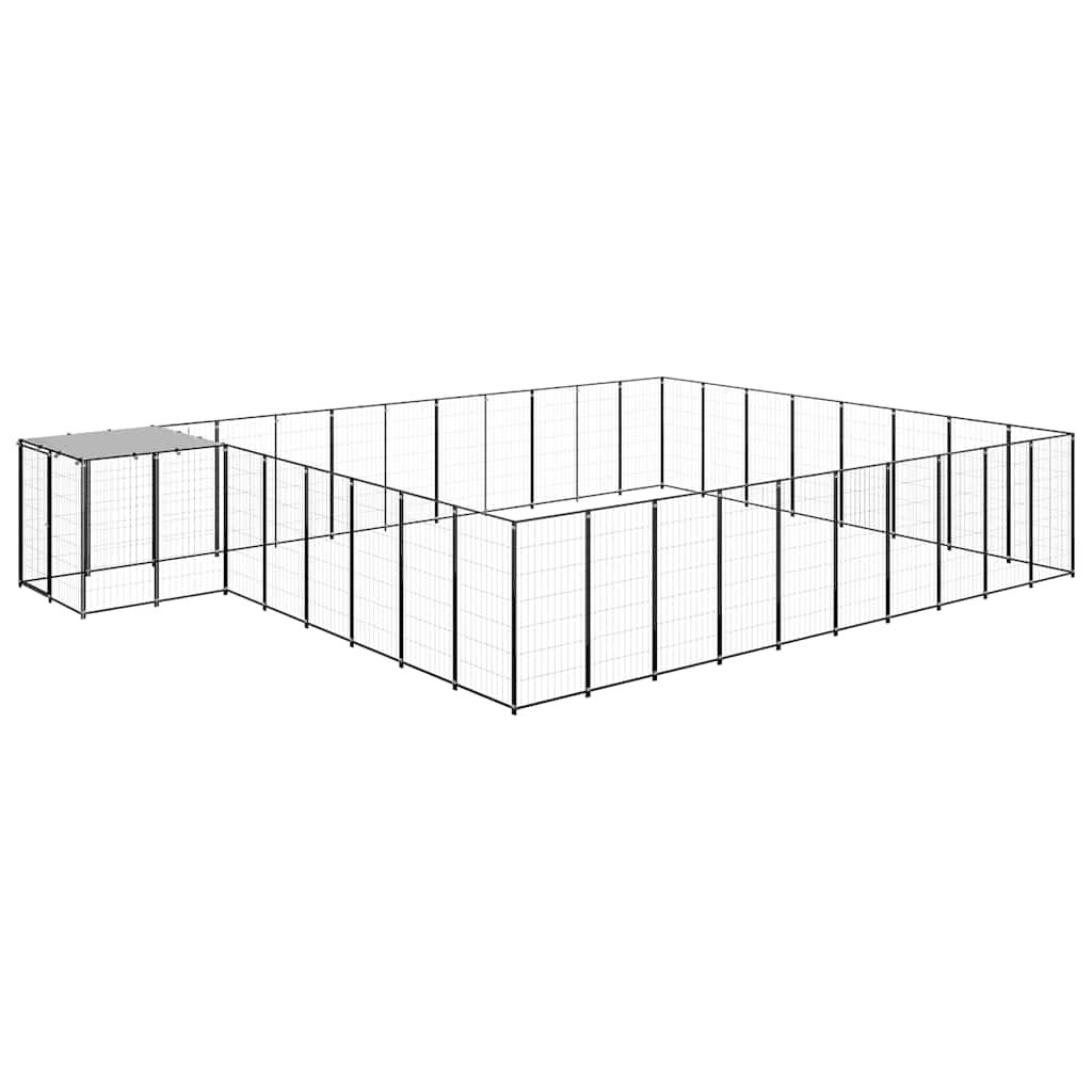 Kavez za pse crni 25,41 m² čelični