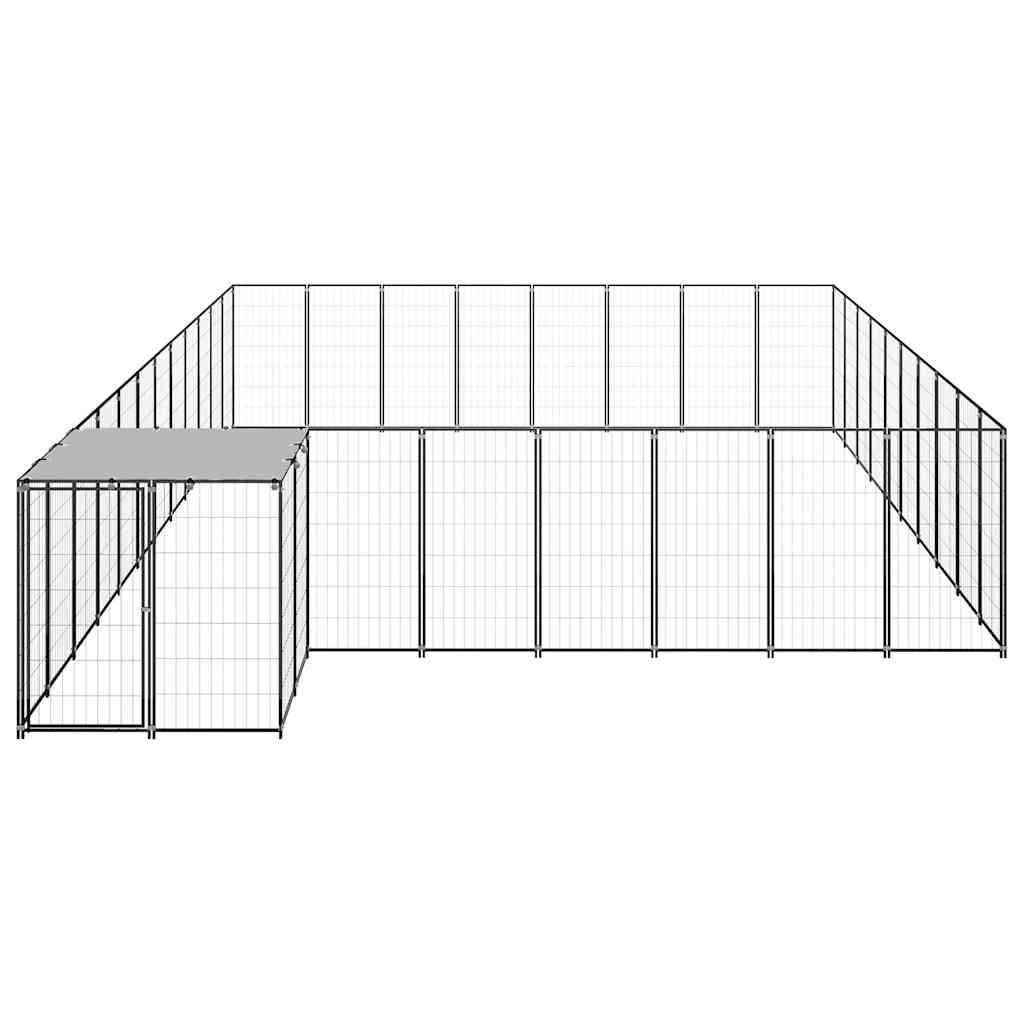 Kavez za pse crni 25,41 m² čelični
