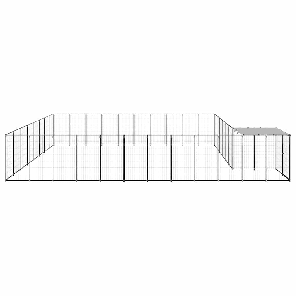 Kavez za pse crni 25,41 m² čelični
