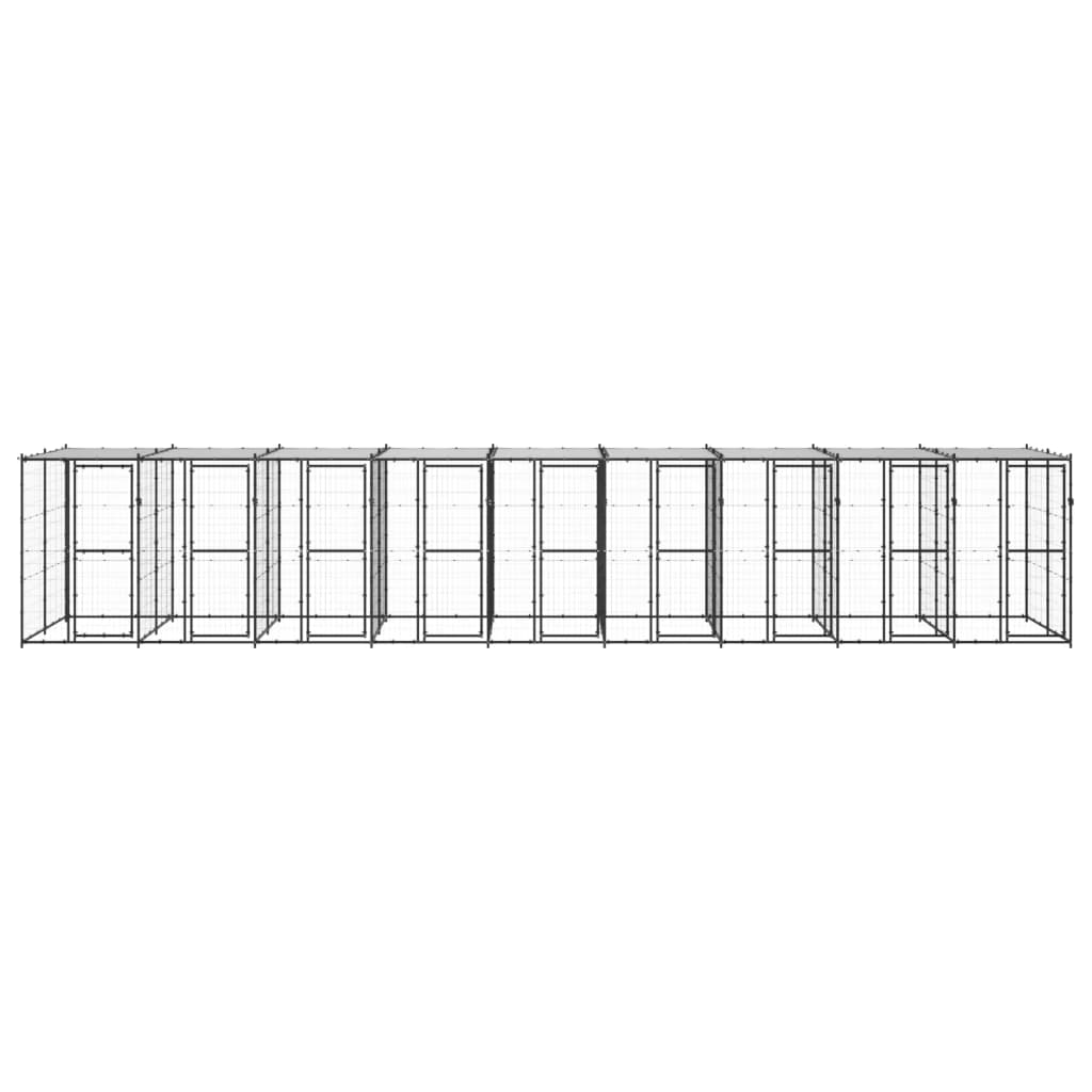 Vanjski kavez za pse s krovom čelični 21,78 m²